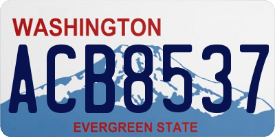 WA license plate ACB8537