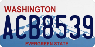 WA license plate ACB8539