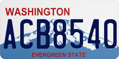 WA license plate ACB8540