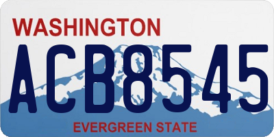 WA license plate ACB8545
