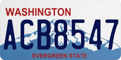 WA license plate ACB8547