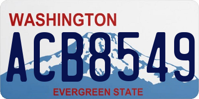 WA license plate ACB8549