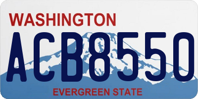 WA license plate ACB8550