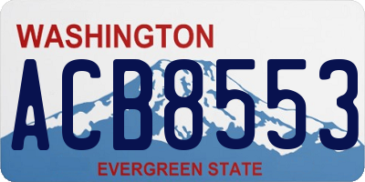 WA license plate ACB8553