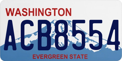 WA license plate ACB8554