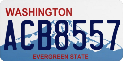 WA license plate ACB8557