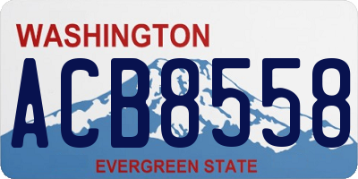 WA license plate ACB8558