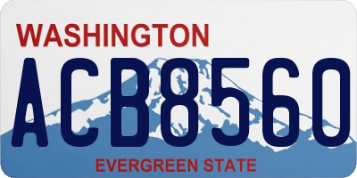 WA license plate ACB8560