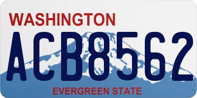 WA license plate ACB8562