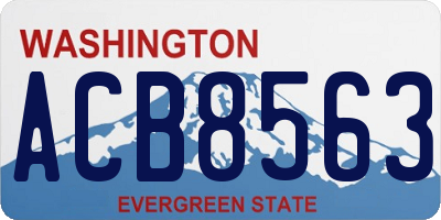 WA license plate ACB8563