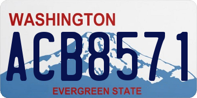 WA license plate ACB8571