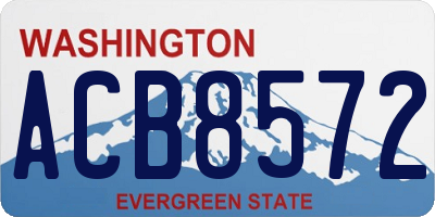 WA license plate ACB8572