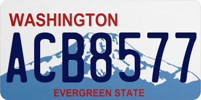 WA license plate ACB8577