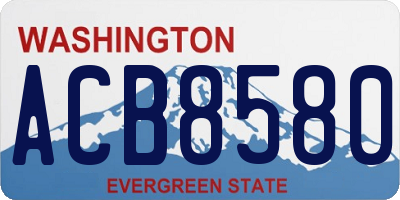 WA license plate ACB8580