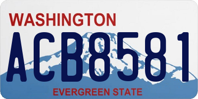 WA license plate ACB8581