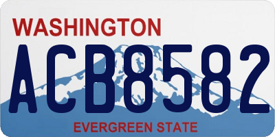 WA license plate ACB8582