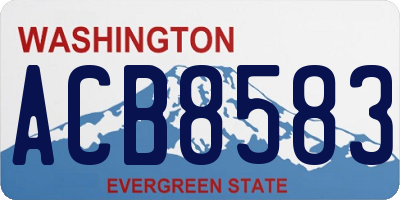 WA license plate ACB8583