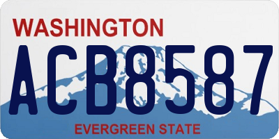 WA license plate ACB8587