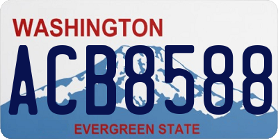WA license plate ACB8588