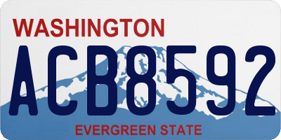 WA license plate ACB8592