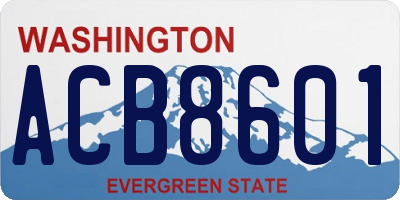 WA license plate ACB8601
