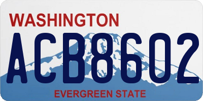 WA license plate ACB8602