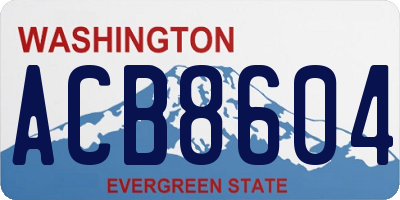 WA license plate ACB8604