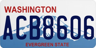 WA license plate ACB8606