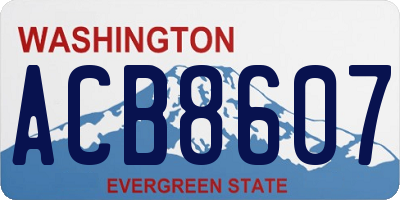 WA license plate ACB8607