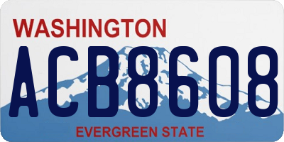WA license plate ACB8608