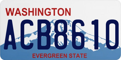 WA license plate ACB8610