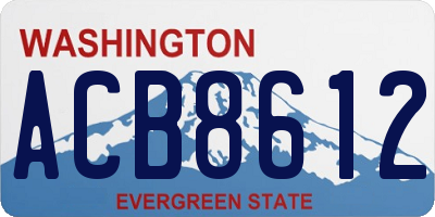 WA license plate ACB8612