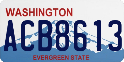 WA license plate ACB8613