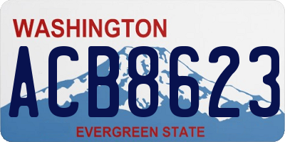 WA license plate ACB8623