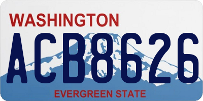 WA license plate ACB8626