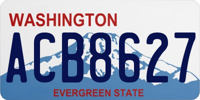 WA license plate ACB8627