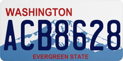 WA license plate ACB8628