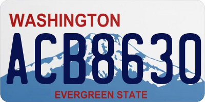 WA license plate ACB8630