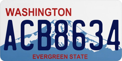 WA license plate ACB8634