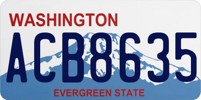 WA license plate ACB8635