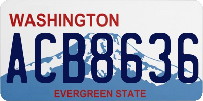 WA license plate ACB8636