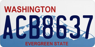 WA license plate ACB8637