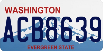 WA license plate ACB8639
