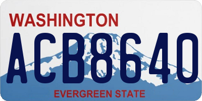 WA license plate ACB8640