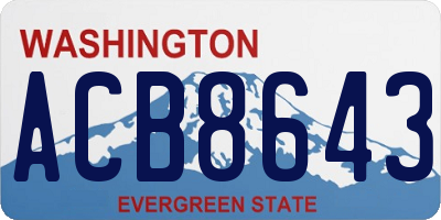 WA license plate ACB8643