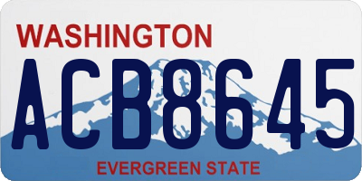 WA license plate ACB8645