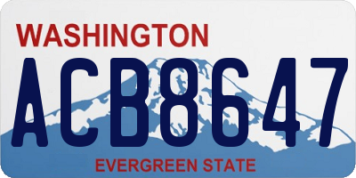 WA license plate ACB8647