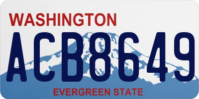 WA license plate ACB8649