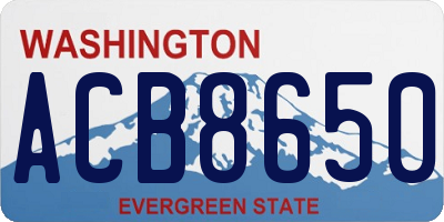 WA license plate ACB8650