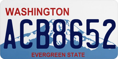 WA license plate ACB8652